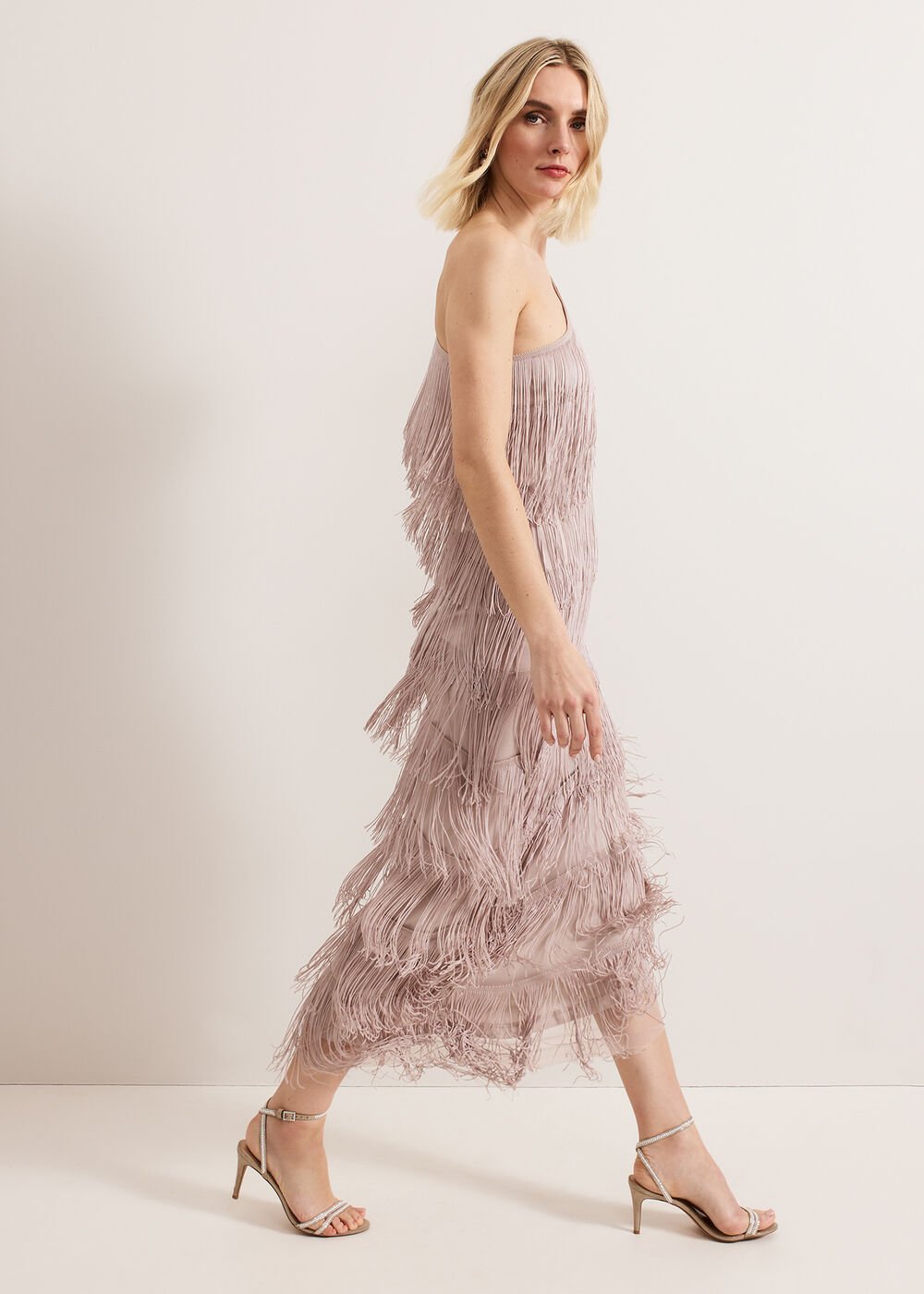 Amity Fringe Dress - Latte