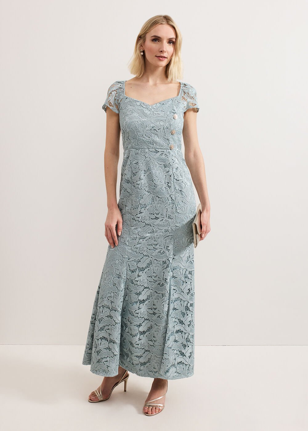 Phia Tux Lace Dress - Eau De Nil