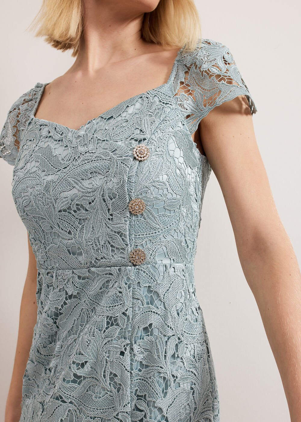 Phia Tux Lace Dress - Eau De Nil