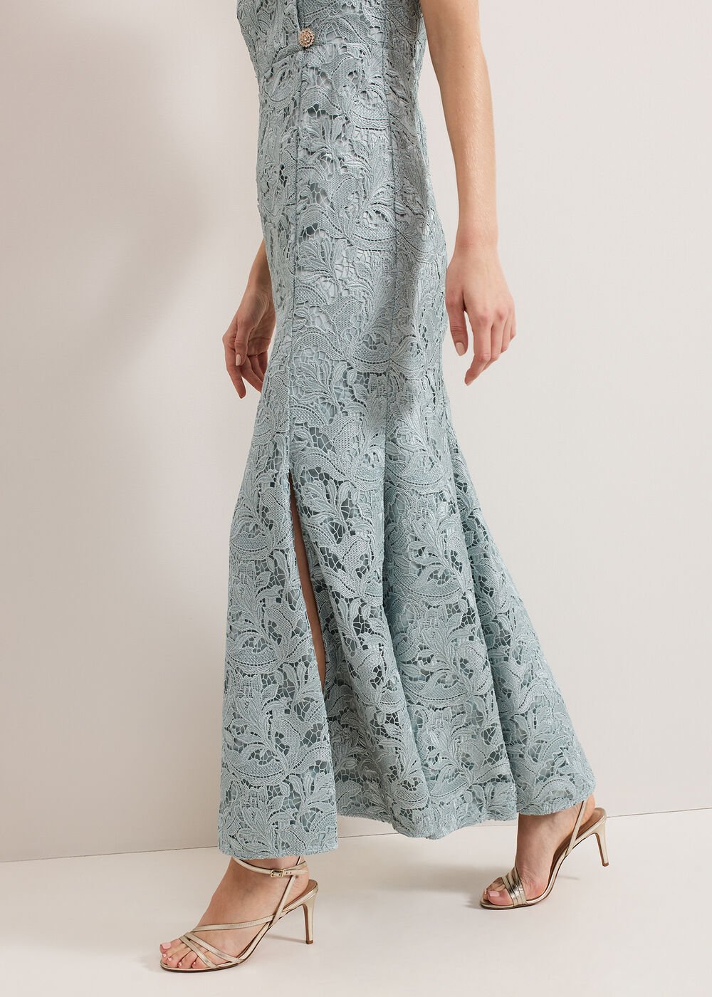 Phia Tux Lace Dress - Eau De Nil