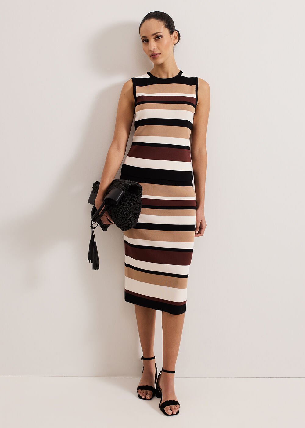 Louisa Stripe Skirt - Neutral