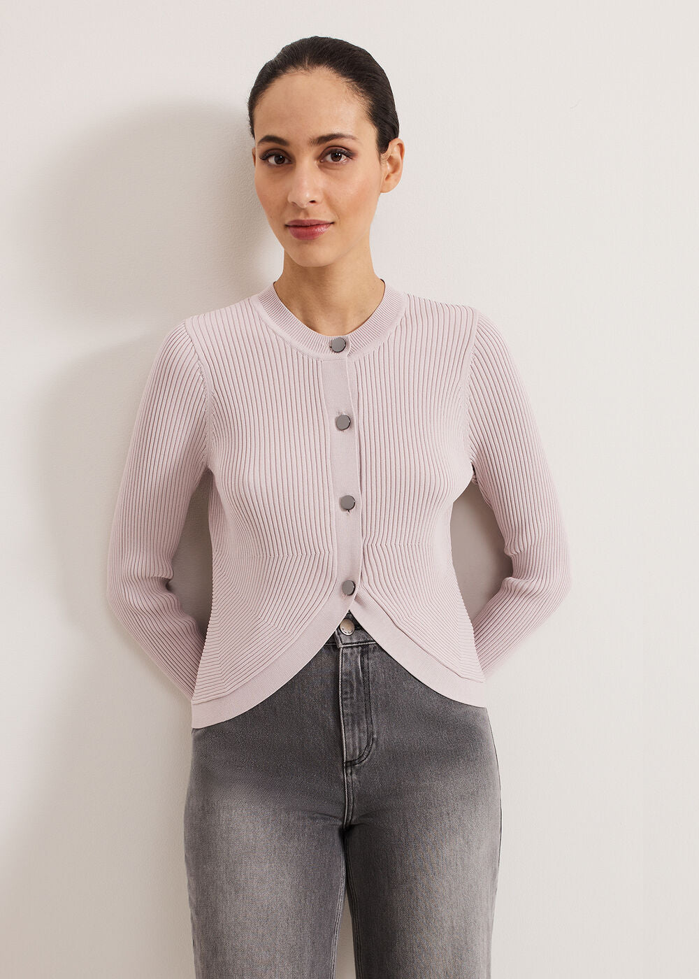 Sharna Button Shrug - Stone