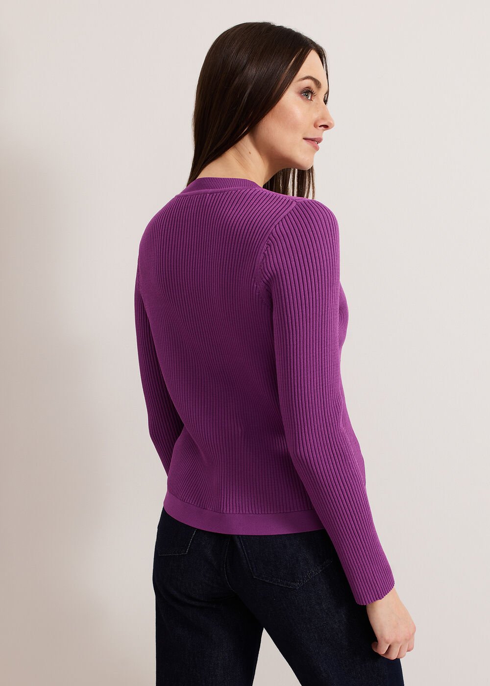 Sharna Button Shrug - Purple