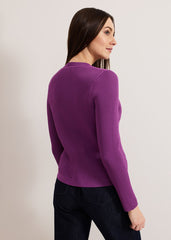 Sharna Button Shrug - Purple