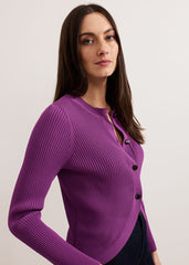 Sharna Button Shrug - Purple