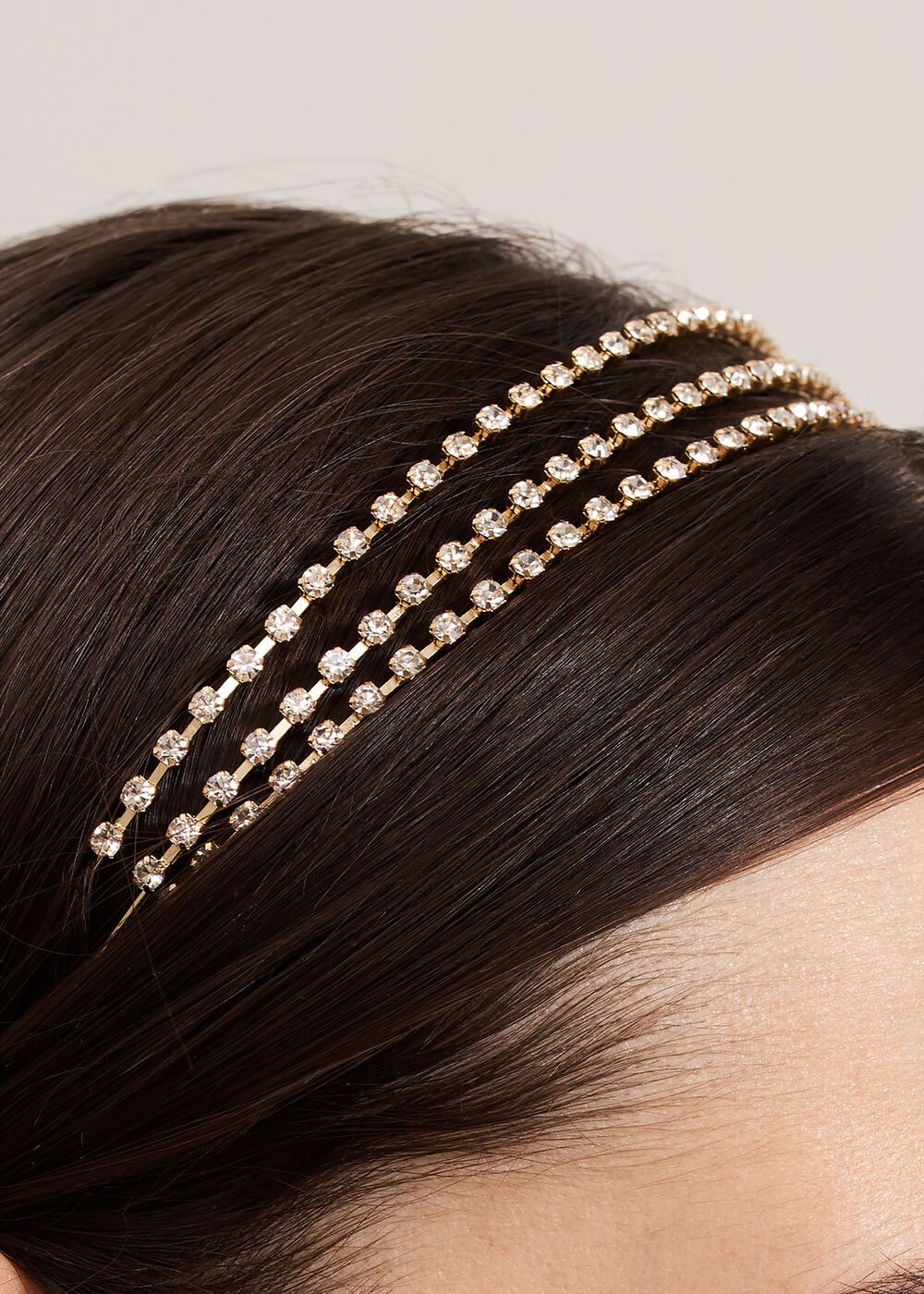 Metal Stone Headband - Gold