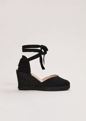 Canvas Wedge Espadrille - Black