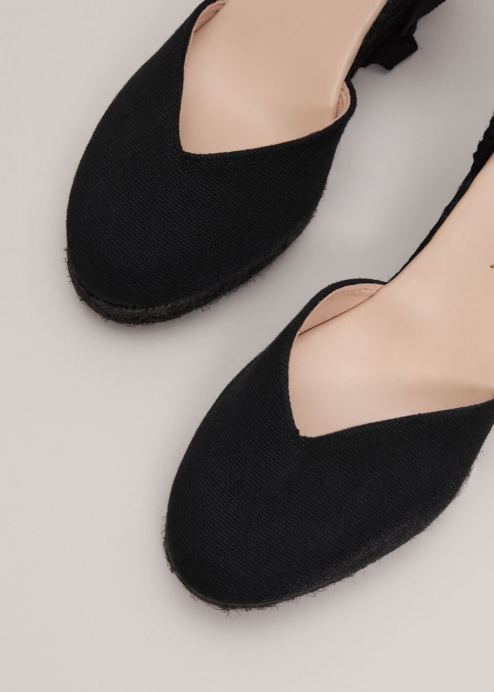 Canvas Wedge Espadrille - Black