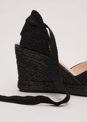 Canvas Wedge Espadrille - Black