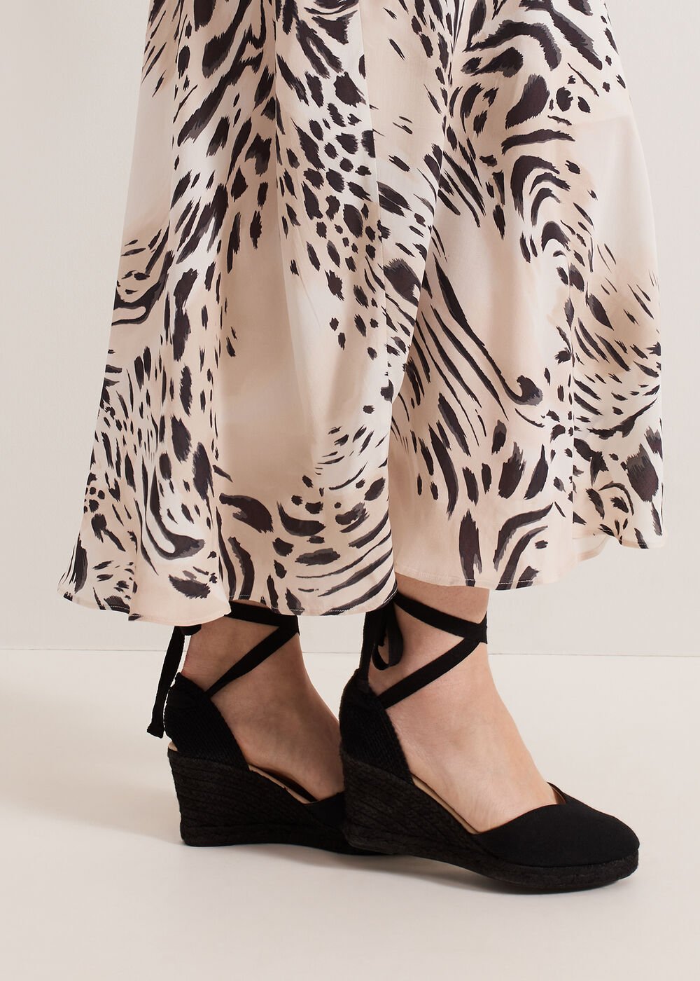 Canvas Wedge Espadrille - Black