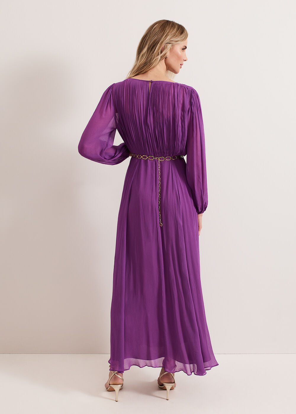 Amal Pleated Dress - Purple