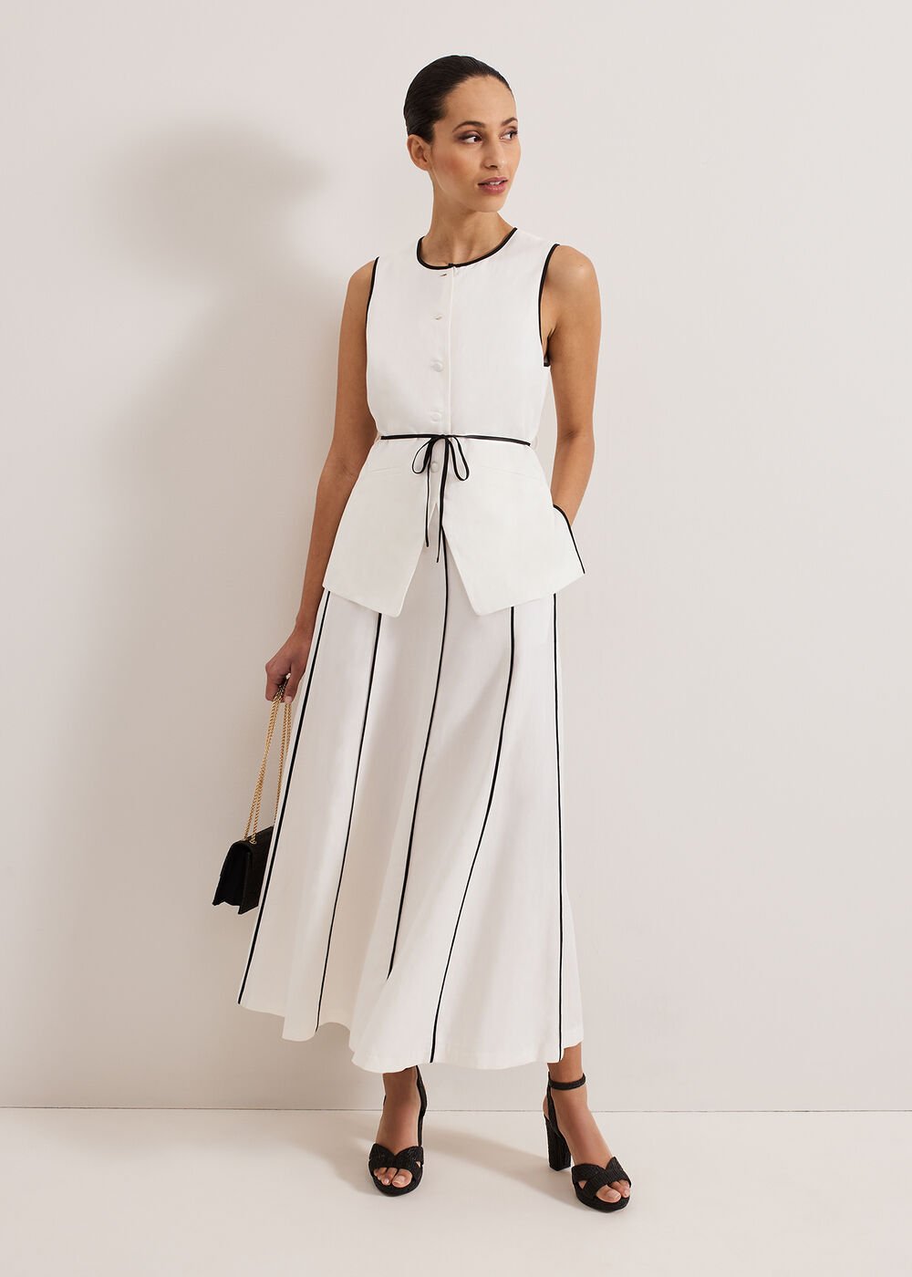Rhoden Linen Skirt - White