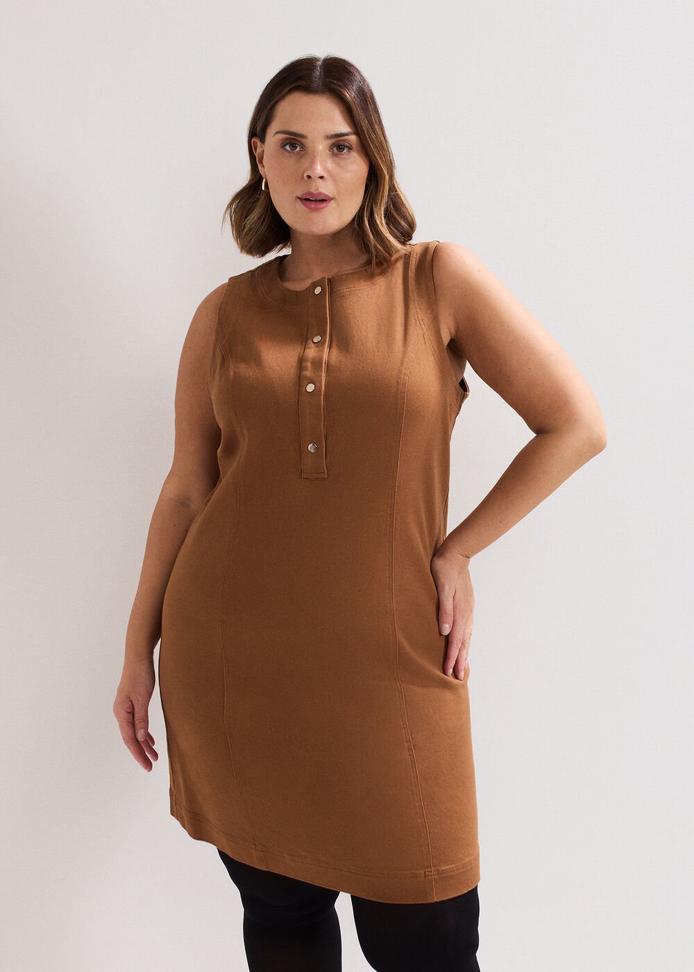 Janah Denim Dress - Brown