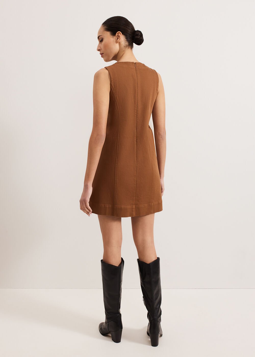 Janah Denim Dress - Brown
