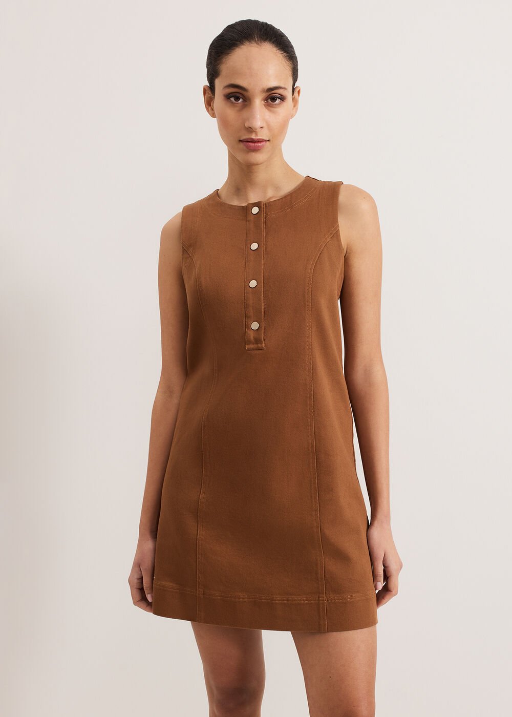 Janah Denim Dress - Brown