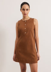 Janah Denim Dress - Brown