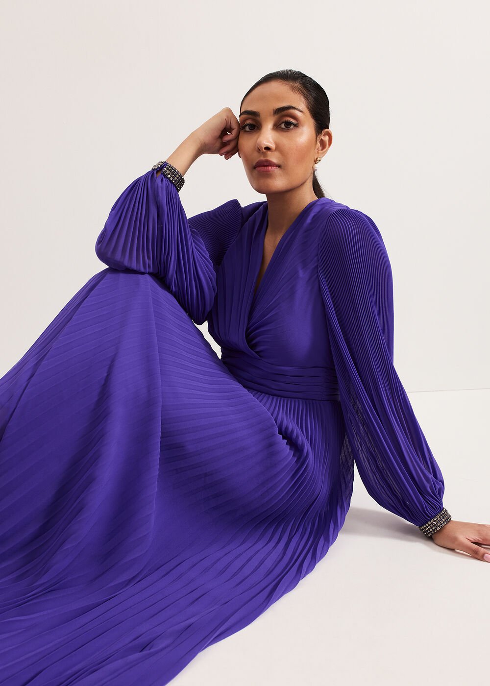 Petite Beaded Dress - Purple