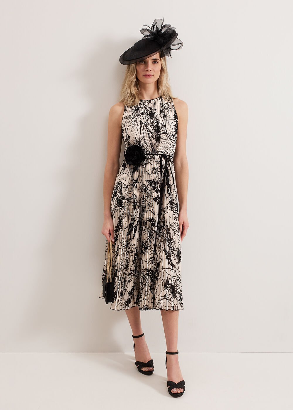 Sandra Printed Dress - Black/Ivory