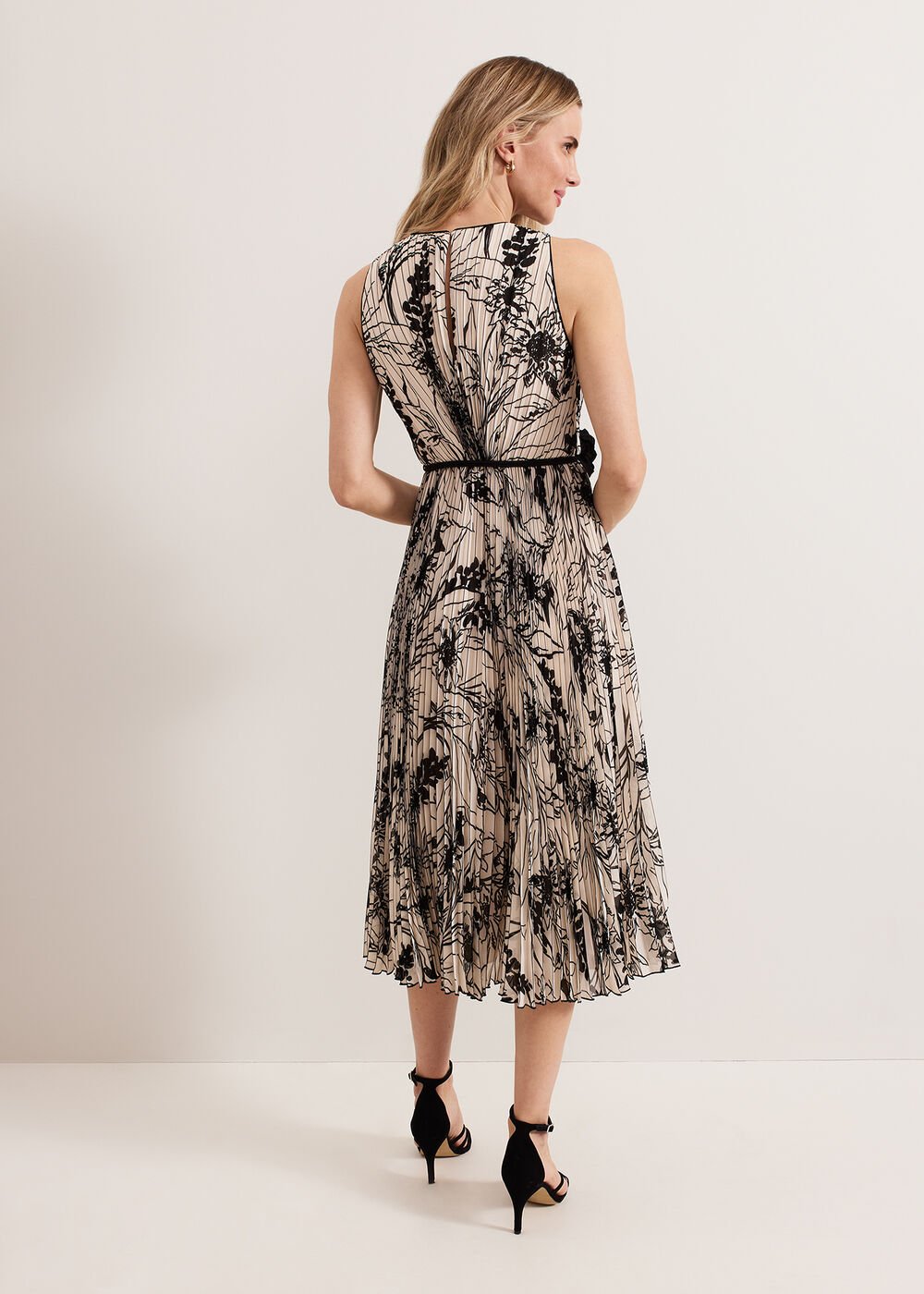 Sandra Printed Dress - Black/Ivory