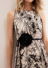 Sandra Printed Dress - Black/Ivory