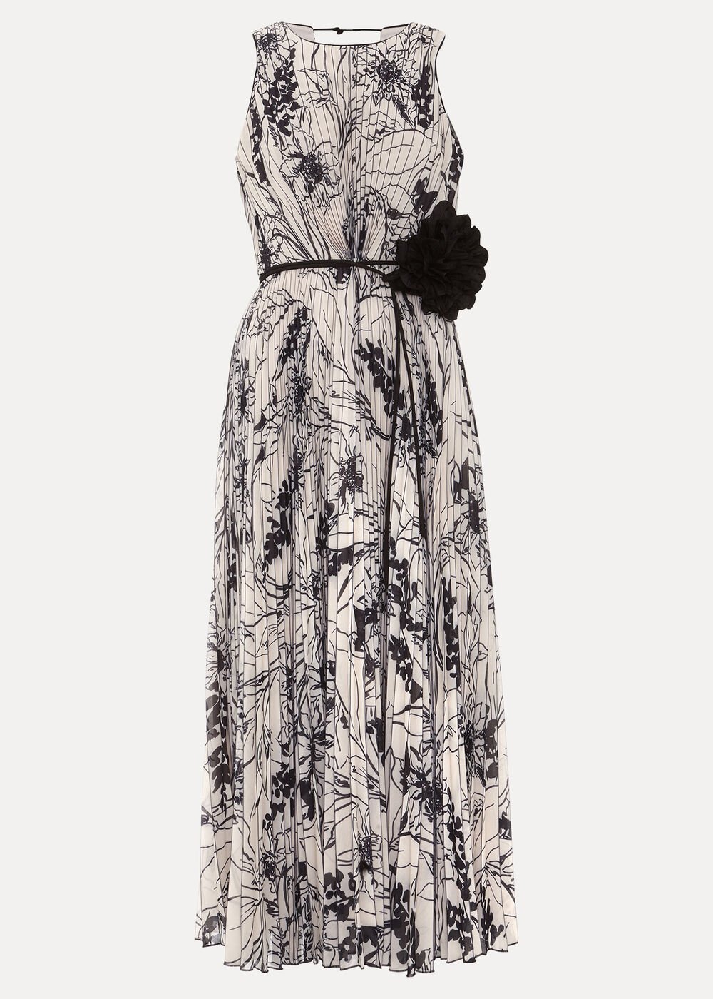 Sandra Printed Dress - Black/Ivory