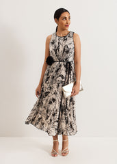 Petite Sandra Dress - Black/Ivory