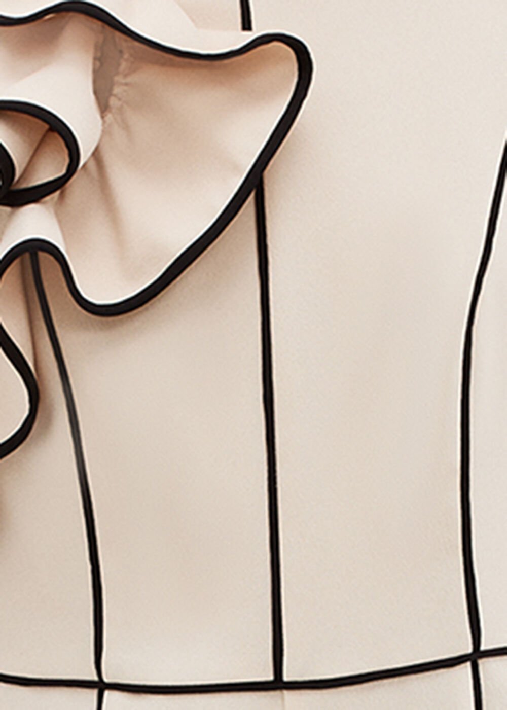 Lucille Ruffle Wide Leg Jumpsuit - Black/Ivory