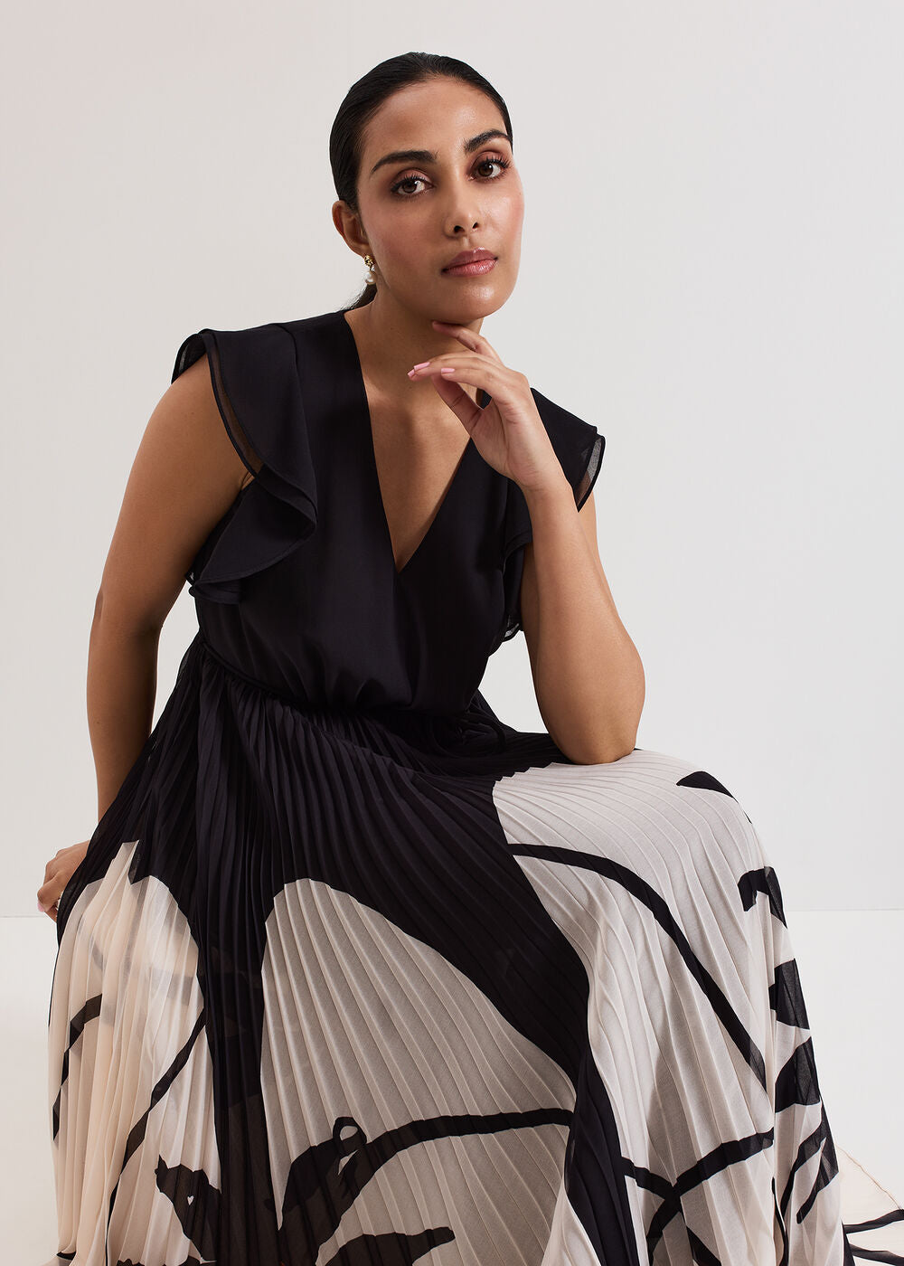 Petite Uma Dress - Black Multi