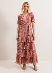 Elanie Shimmer Dress - Pale Pink