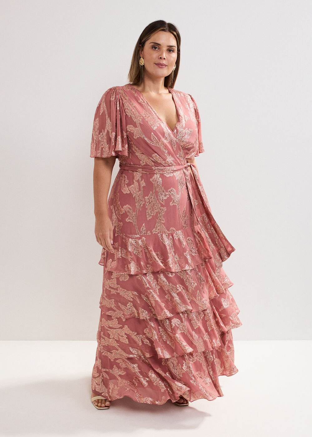 Elanie Shimmer Dress - Pale Pink