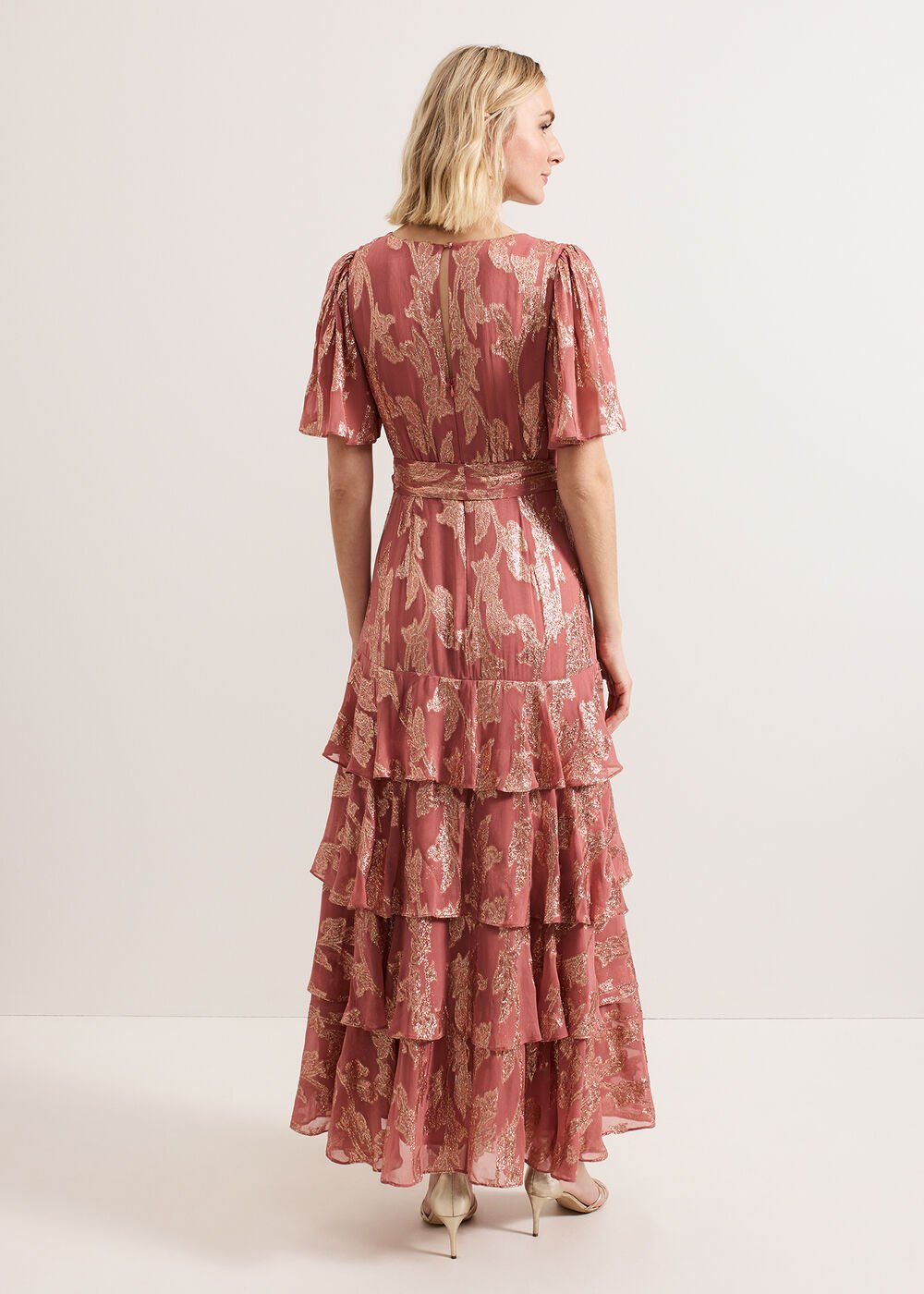 Elanie Shimmer Dress - Pale Pink