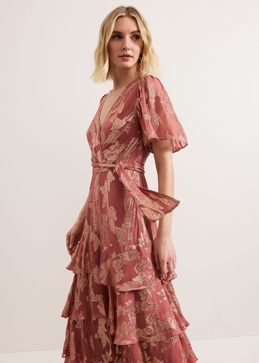 Elanie Shimmer Dress - Pale Pink