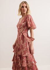 Elanie Shimmer Dress - Pale Pink