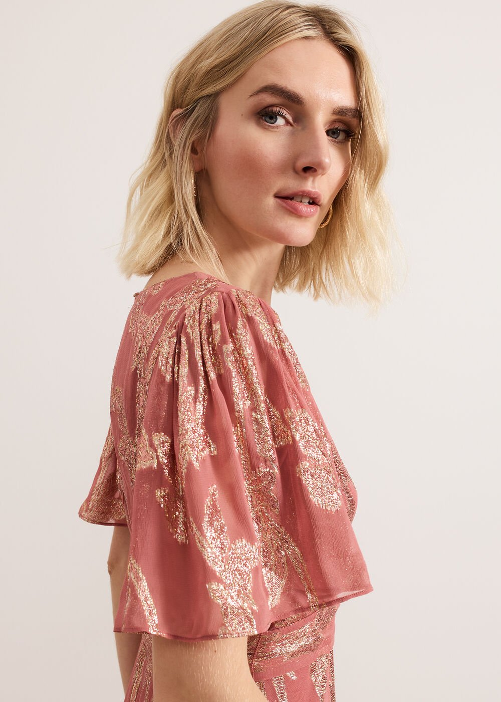 Elanie Shimmer Dress - Pale Pink