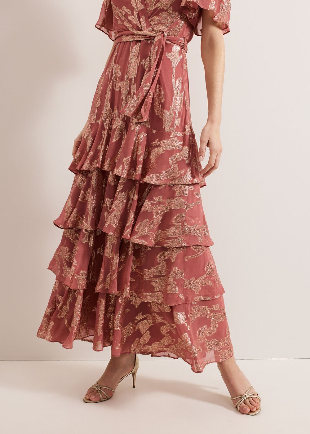 Elanie Shimmer Dress - Pale Pink