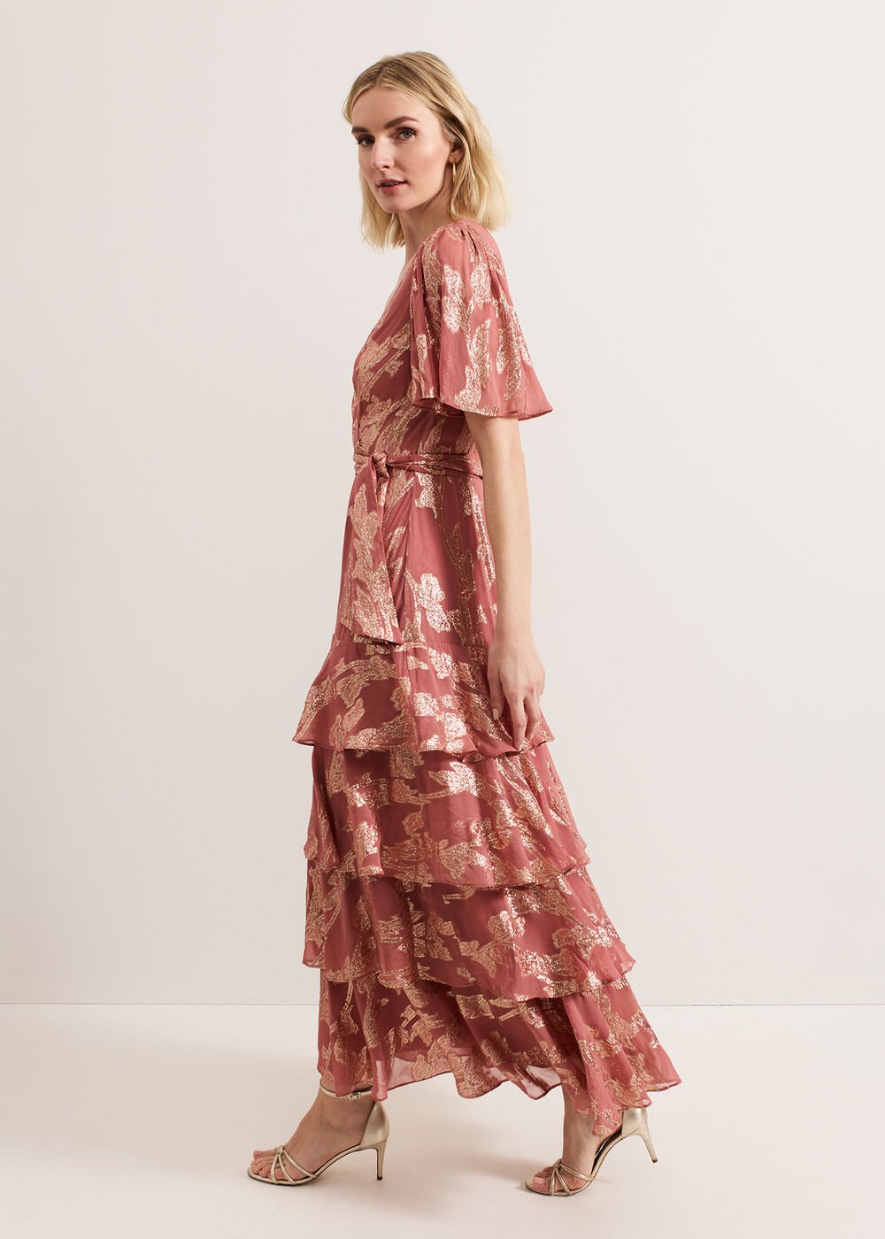 Elanie Shimmer Dress - Pale Pink