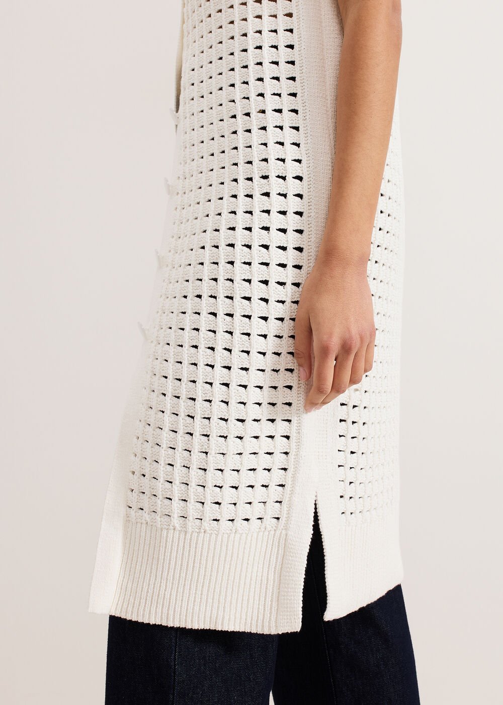 Polly Crochet Cardi - Ivory