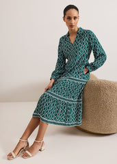 Tiered Midi Dress - Green