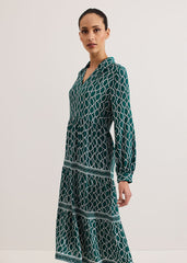 Tiered Midi Dress - Green