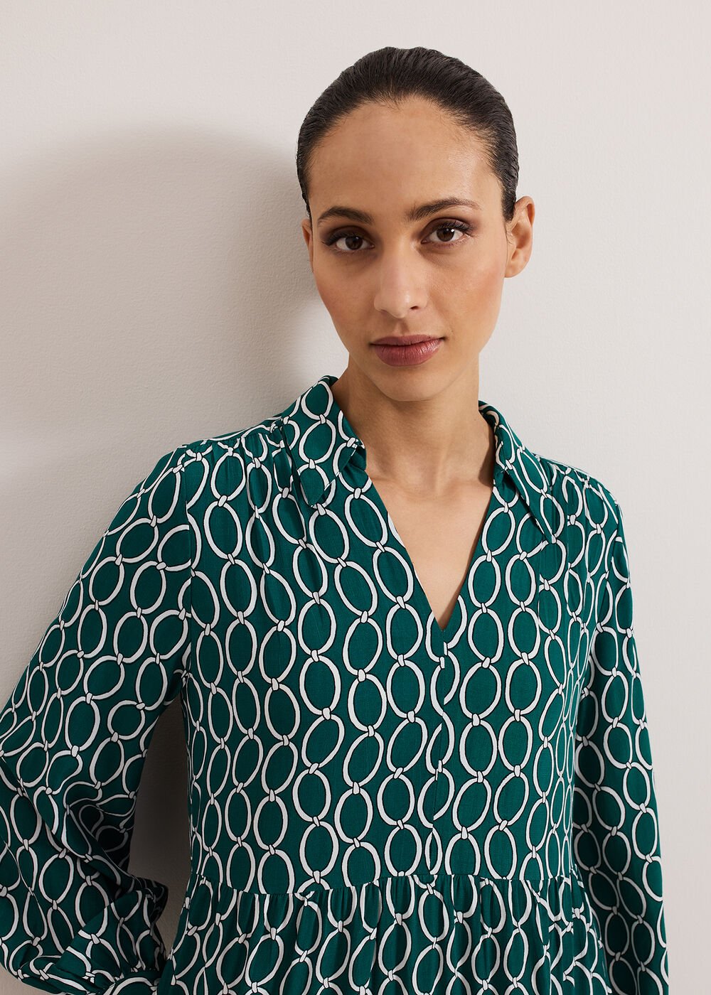 Tiered Midi Dress - Green