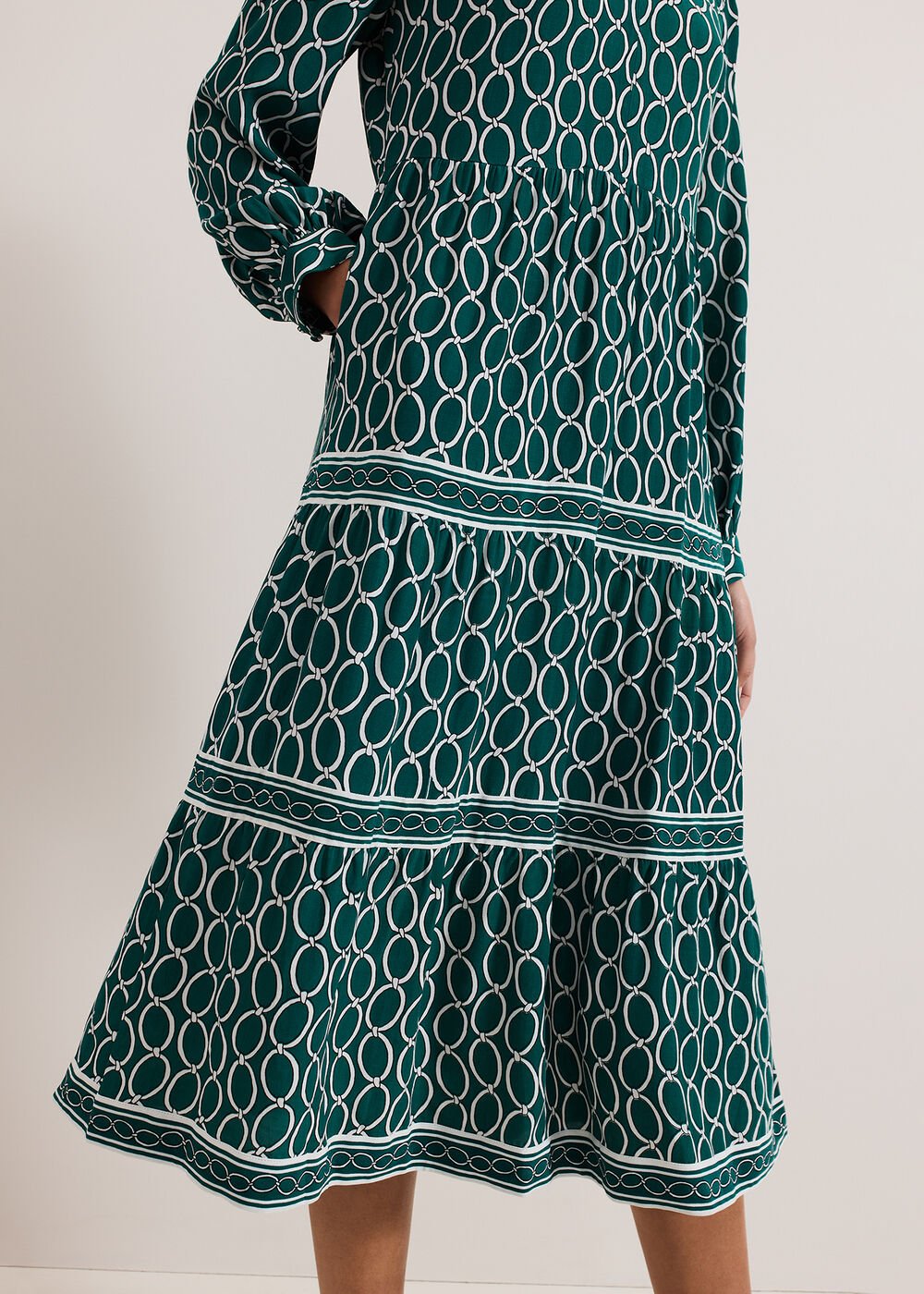 Tiered Midi Dress - Green