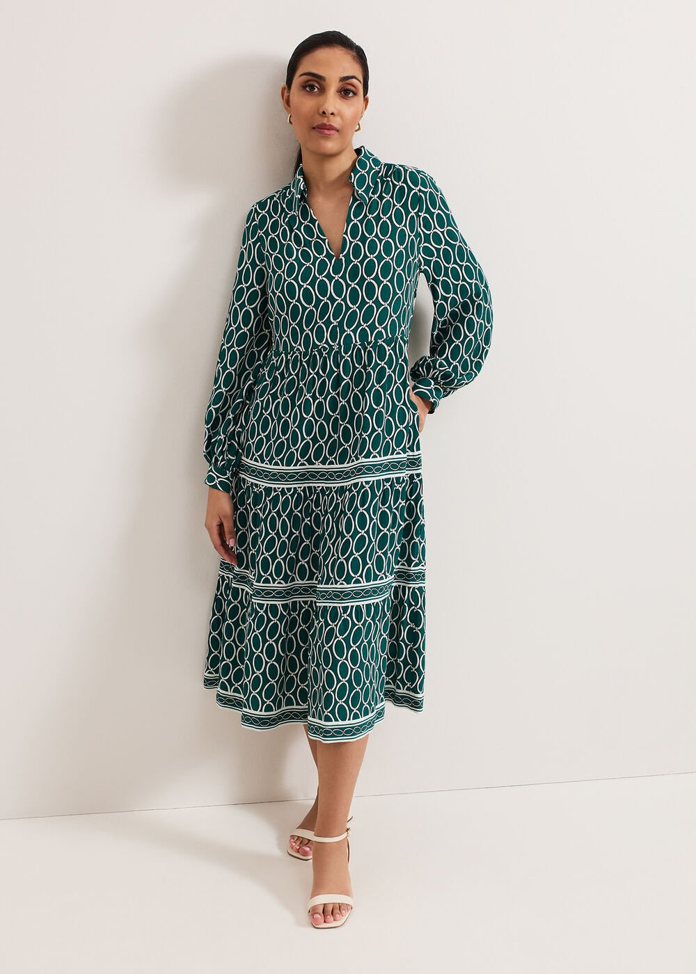 Petite Tiered Dress - Green
