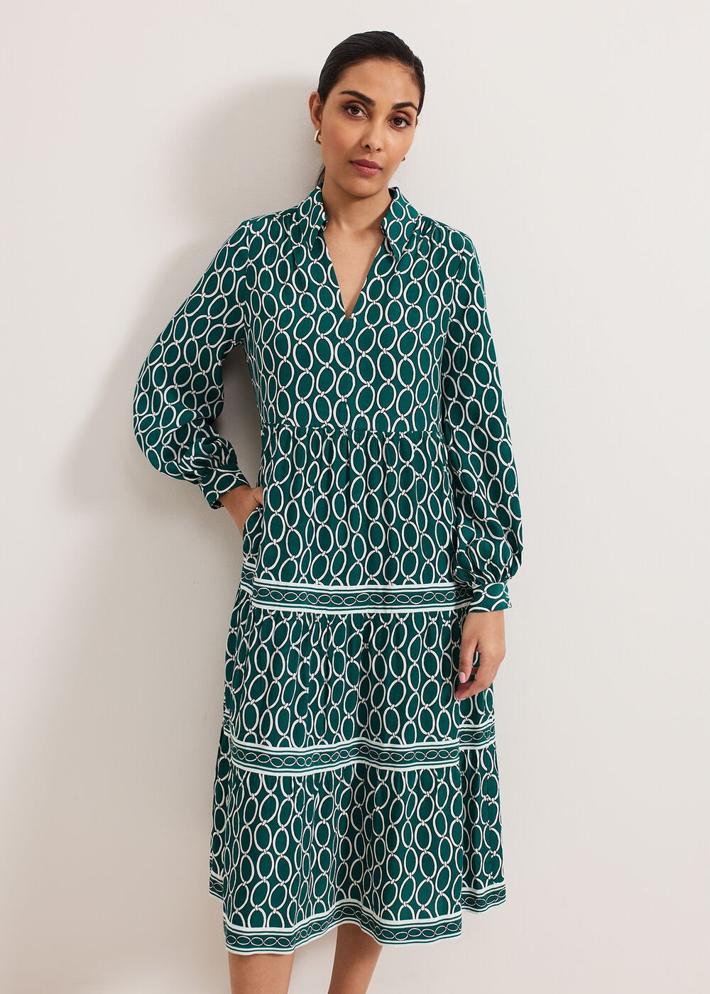 Petite Tiered Dress - Green