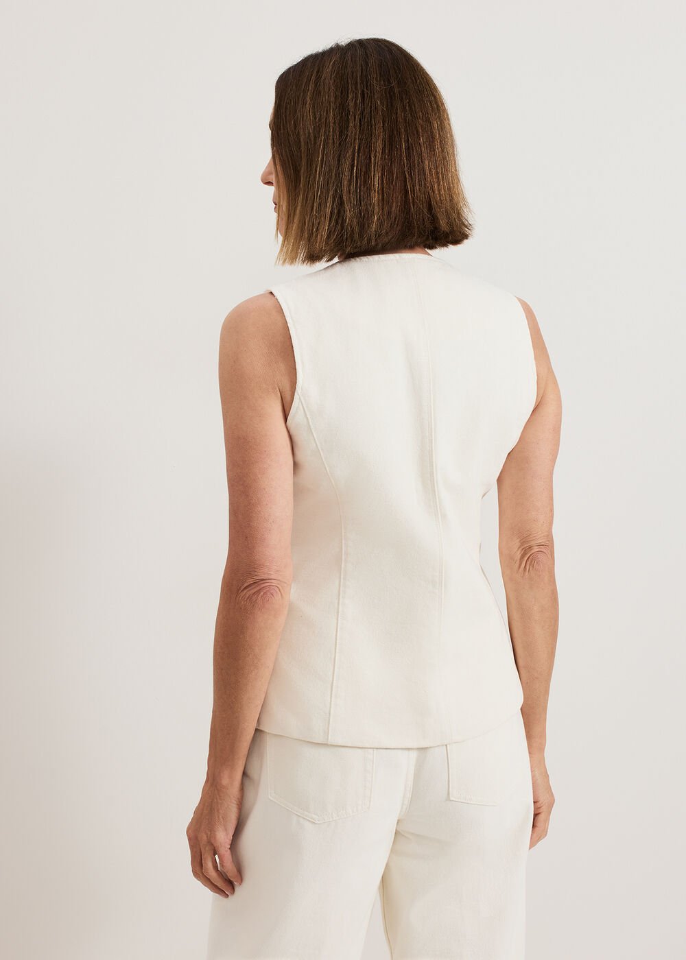 Sophia Denim Waistcoat - Ivory