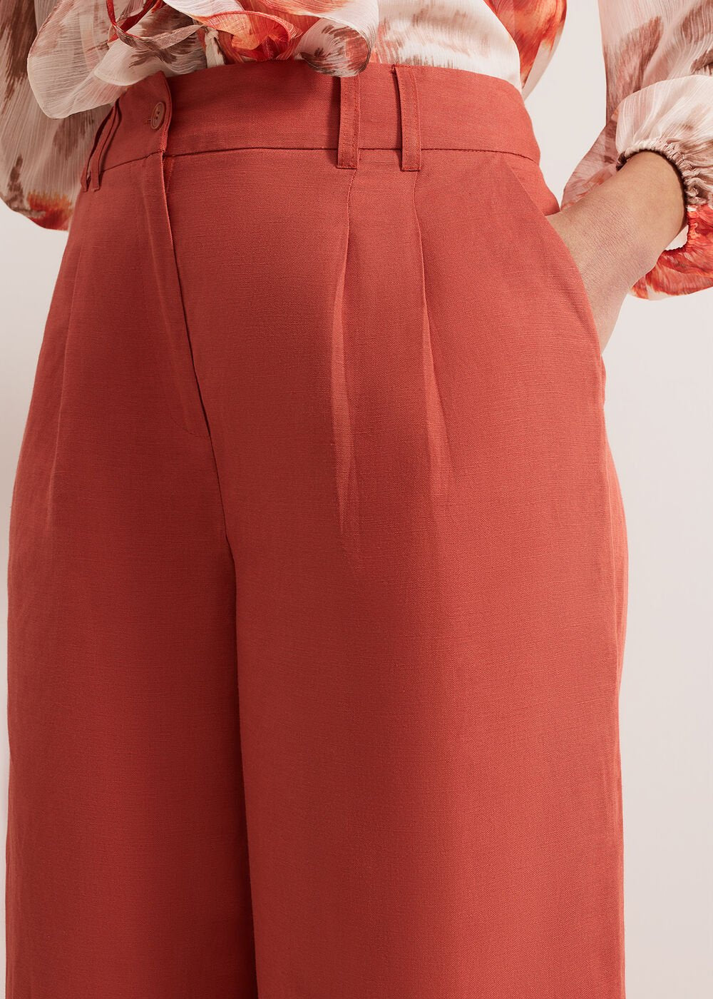 Lottie Linen Trouser - Brown