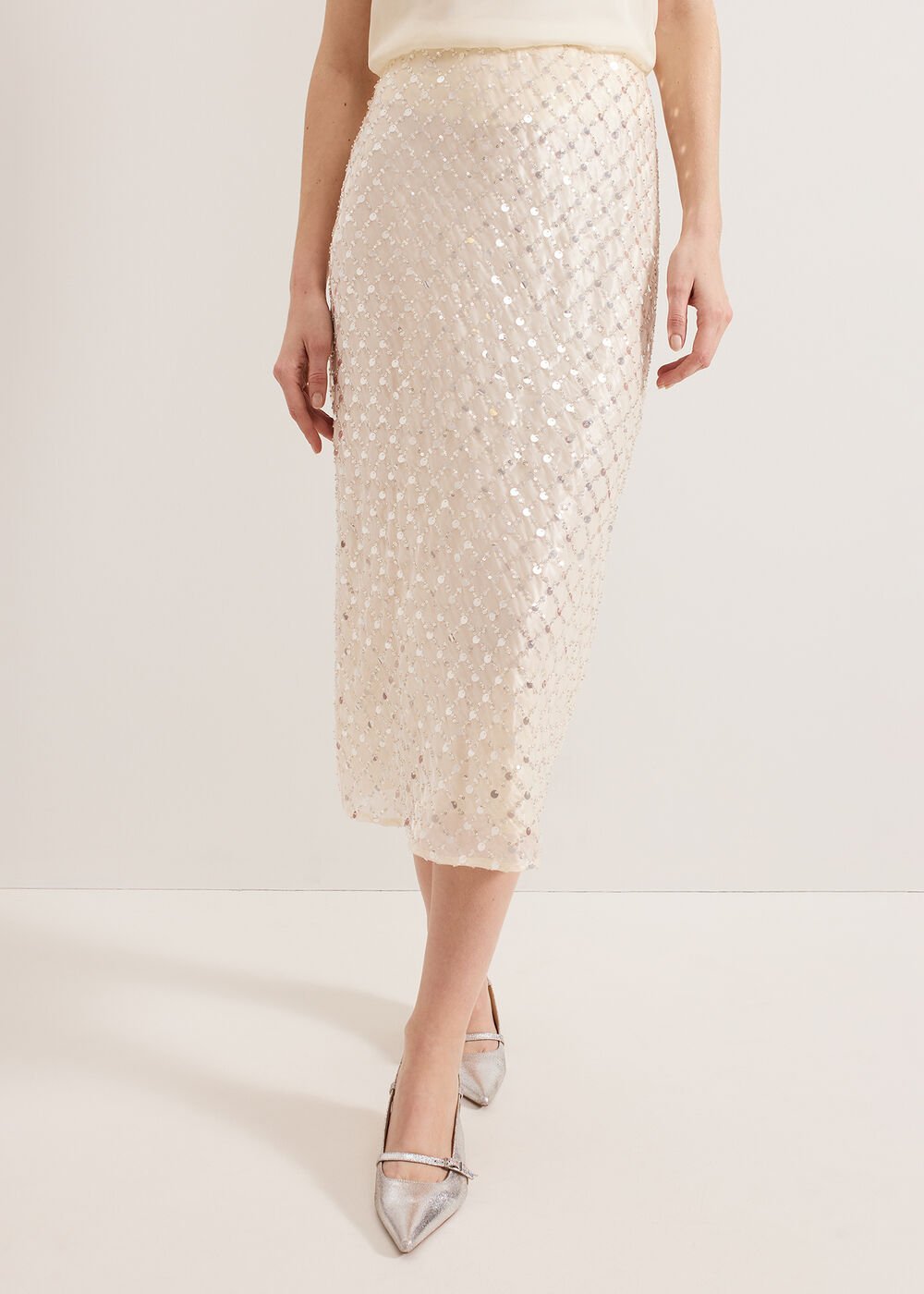 Alma Pencil Skirt - Neutral