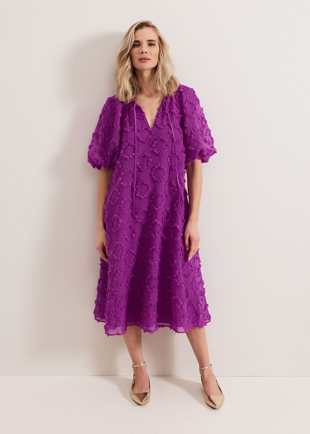 Bella Midi Dress - Purple
