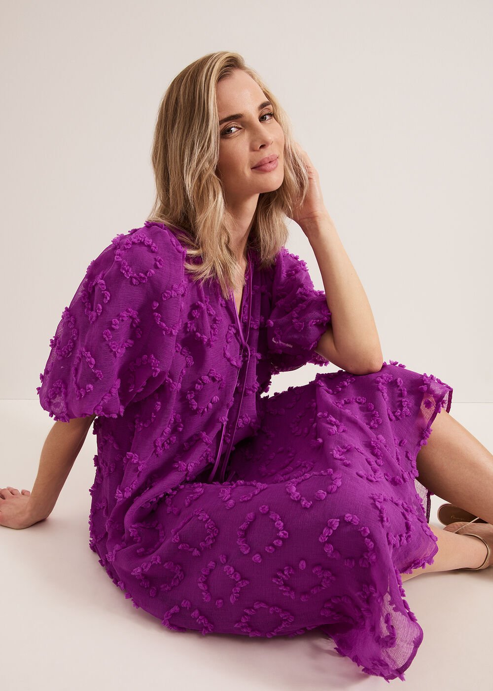 Bella Midi Dress - Purple