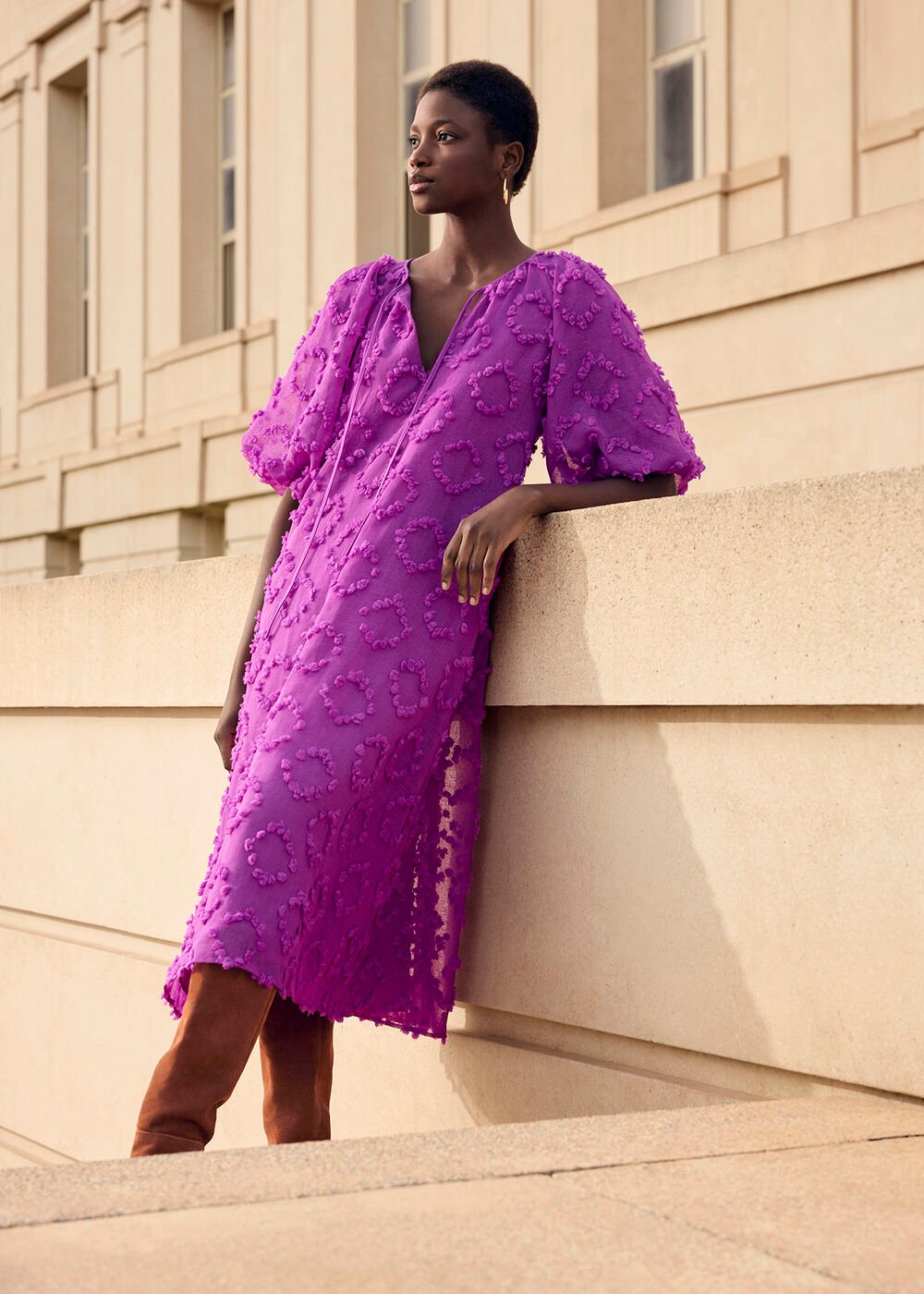 Bella Midi Dress - Purple