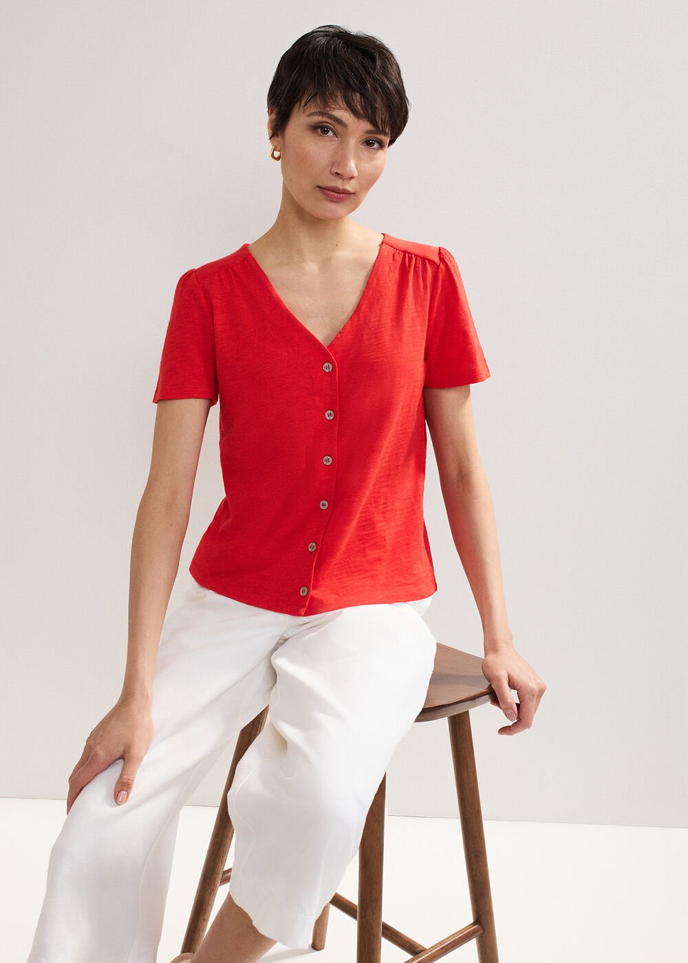 Lorenna Jersey Top - Red